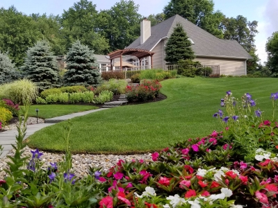 Plantings , Paver Driveway and Bluestone Walkway