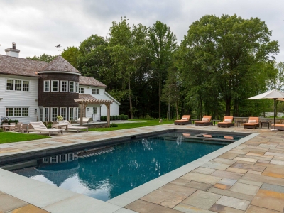 Pool and Spa with Automatic Cover and Bluestone Patio