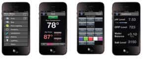 smart phone controls pool and spa temperature and lighting 