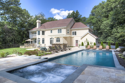 Beautiful pool in front of home