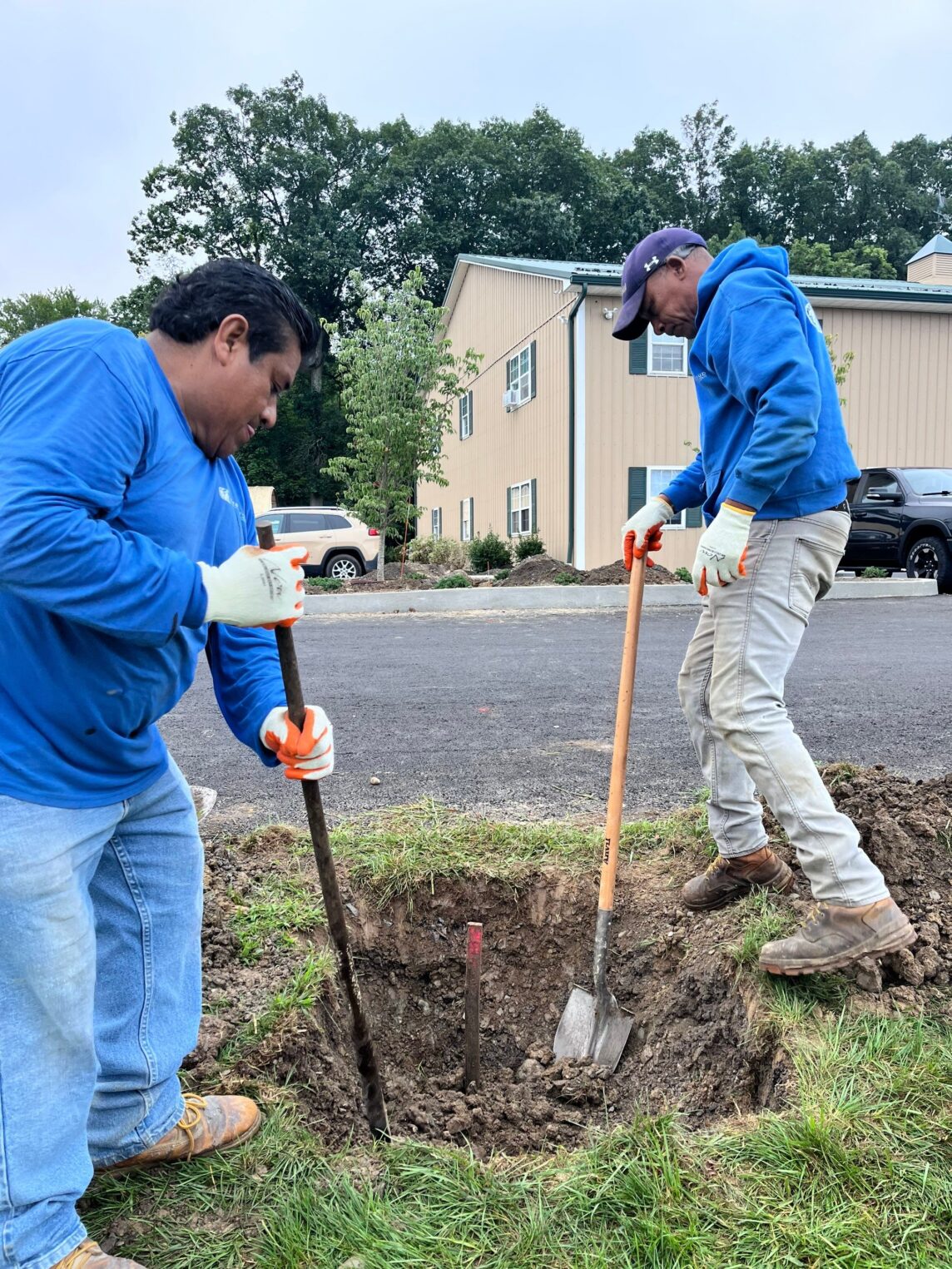 Neave Group working on addressing soil conditions, one of the common residential landscaping challenges in Fairfield County, CT